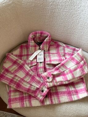 Zara pink plaid jacket
